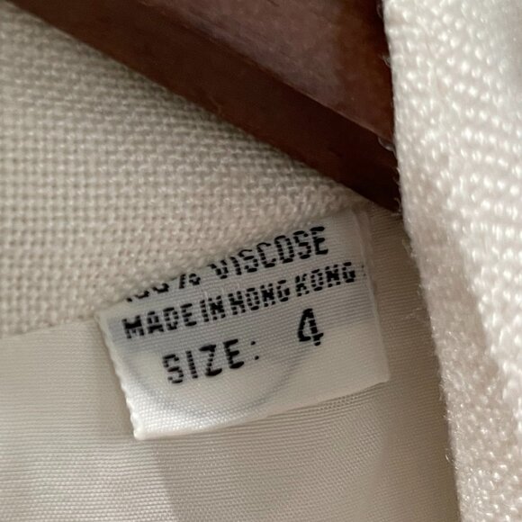 Albert Nipon Women’s Vintage Cream White Linen-Blend Suit Jacket Blazer - Picture 9 of 9